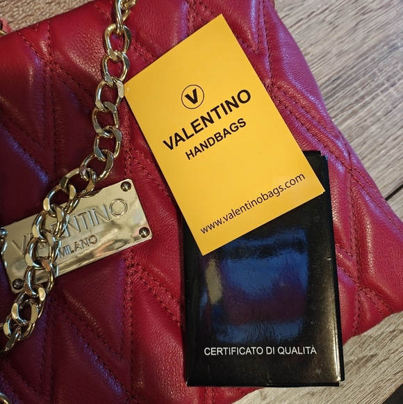 Valentino Vanille Red Quilted Chain Shoulder Bag - Picture 11 of 14